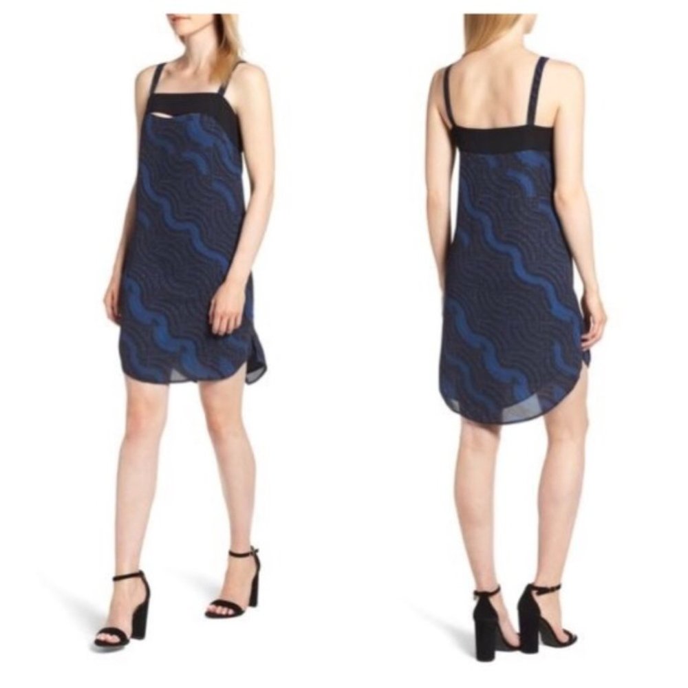 Trouve Colorblock Abstract Slip Dress